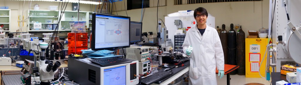The automated Electro-mechanical sensor characterization station that I set up The Electro-mechanical characterization station that I set up